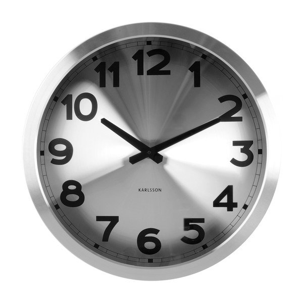 Ceas de perete Present Time Silver Numbers
