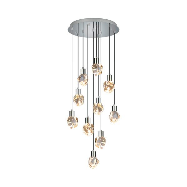 Lustră argintie LED cu abajur din sticlă ø 51,5 cm Verano – Trio Select-image-2