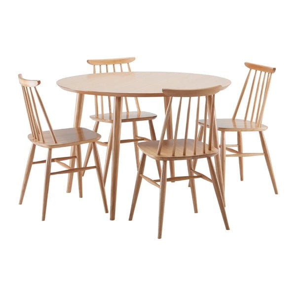 Masă dining cu aspect de lemn de stejar Woodman Cloyd,  ø  100 cm-image-1