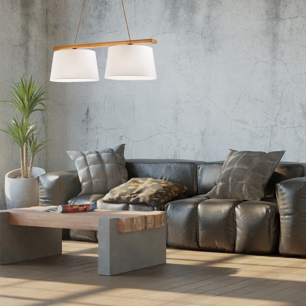 Lustră maro cu abajur textil ø 35 cm Aida – LAMKUR-image-3