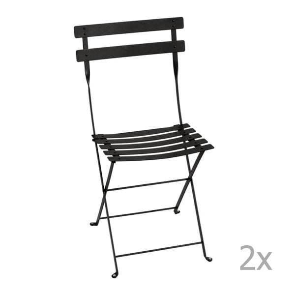 Set 2 scaune grădină pliabile Fermob Bistro, negru