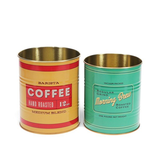 Cutii de depozitare 2 buc. din staniu decorative ø 11x13 cm Vintage Coffee – Rex London