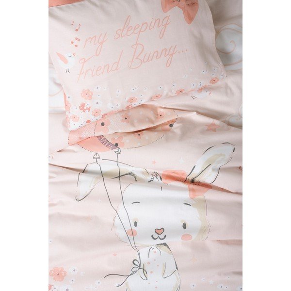 Lenjerie de pat pentru copii roz din bumbac ranforcé pentru pătuț cu cearceaf inclus, cu 4 piese 100x150 cm Rapeti – Mijolnir-image-2