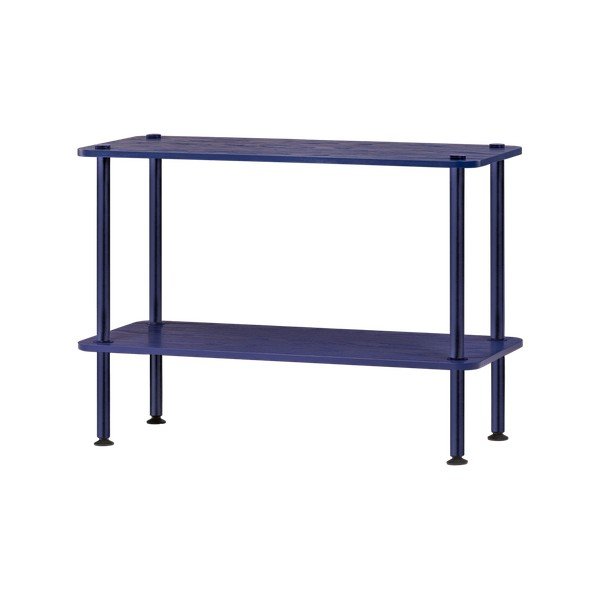 Etajeră albastră cu aspect de lemn de stejar 80x54,5x35 cm Teidi – noo.ma