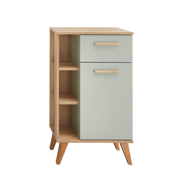 Dulap de baie verde cu aspect de lemn de stejar 51x90 cm Set 923 - Pelipal