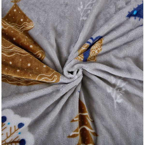 Lenjerie de pat gri din micropluș/cocolino pentru pat de o persoană 140x200 cm Natale – My House-image-1