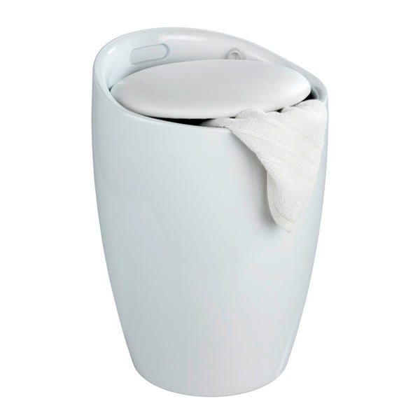 Coș de rufe /taburet Wenko Candy, 20 l, alb-image-2