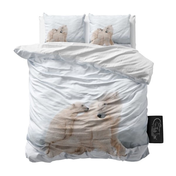  Lenjerie de pat din micropercal Sleeptime Icebears, 200 x 220 cm