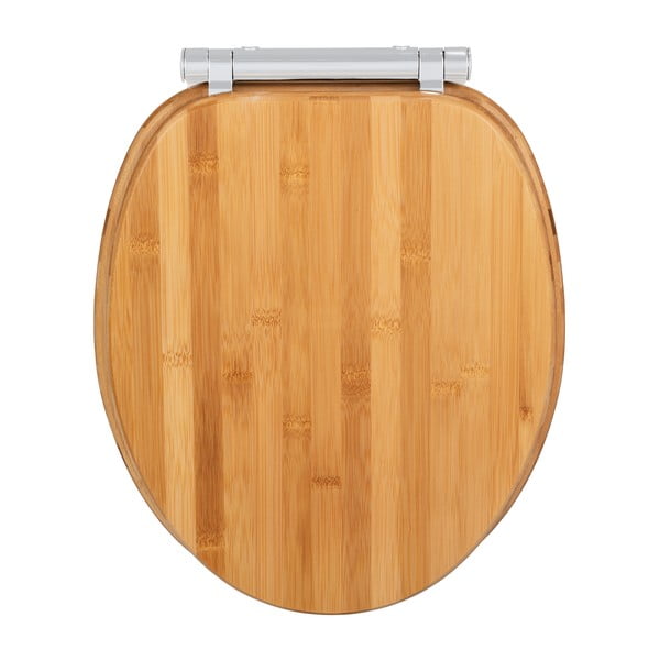 Capac WC din lemn cu sistem de închidere lentă Wenko Bambusa, 35 x 41 cm