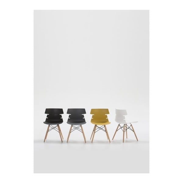 Set 4 scaune Marckeric Iris, alb-image-1