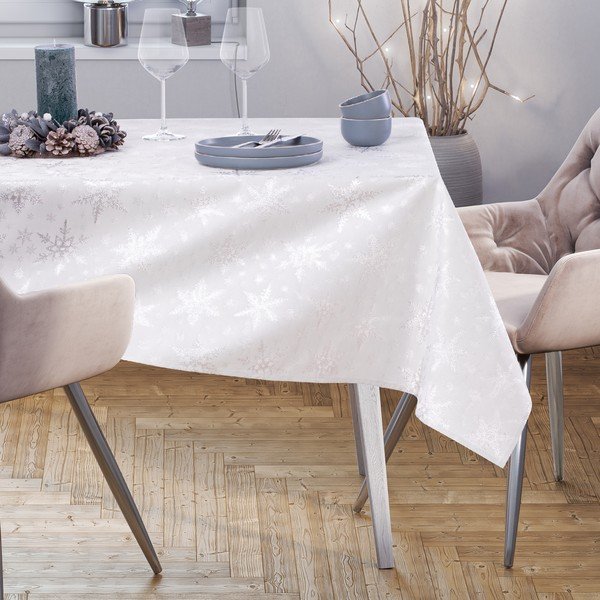 Față de masă 140x240 cm  cu model de Crăciun White Christmas – Restilo-image-1