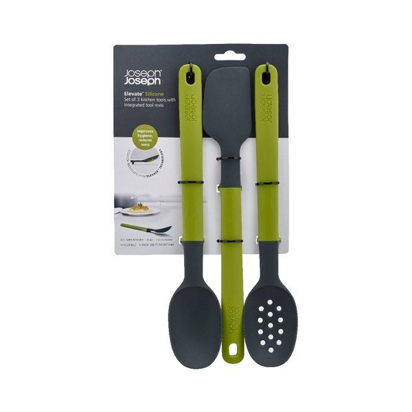Set 3 ustensile de bucătărie Joseph Joseph Elevate Silicone, gri - verde-image-2