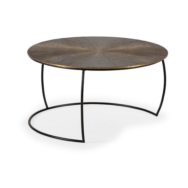 Măsuță de cafea aurie rotundă cu aspect mat ø 70 cm Selene – MOME-image-3