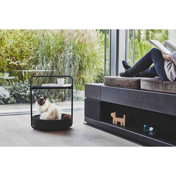 Măsuță auxiliară rotundă ø 50 cm Tavolino Black – MiaCara-image-2