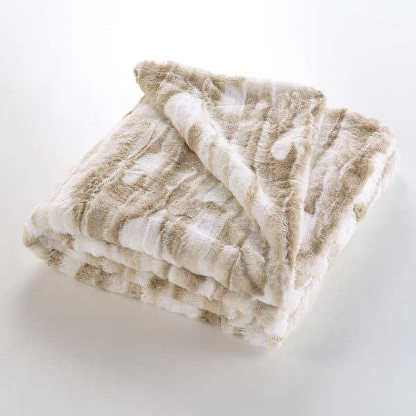 Pătură bej din blană artificială 180x220 cm Cheyenne – douceur d'intérieur