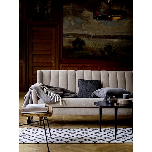 Covor din lână Bloomingville Geo, 200 x 300 cm, alb-negru-image-2