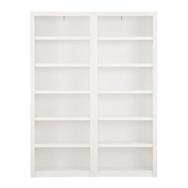 Bibliotecă de lemn de pin Støraa Bailey, 164 x 213 cm, alb
