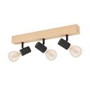 Plafonieră neagră/în culoare naturală 5x48 cm TOWNSHEND 3 – EGLO