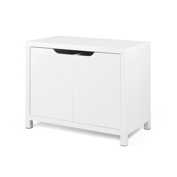 Comodă cu 2 cutii de depozitare TemaHome Basic, alb-image-2