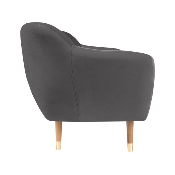 Canapea cu tapițerie din catifea Mazzini Sofas Benito, gri, 158 cm-image-3