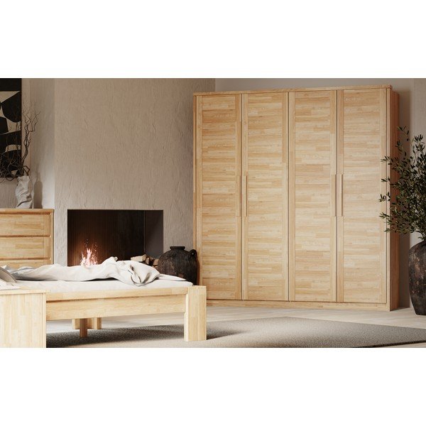 Șifonier în culoare naturală din lemn de stejar 105x220 cm Timo – Olivia Living-image-2