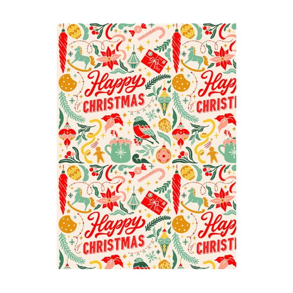 5 coli de hârtie de împachetat eleanor stuart Happy Christmas, 50 x 70 cm