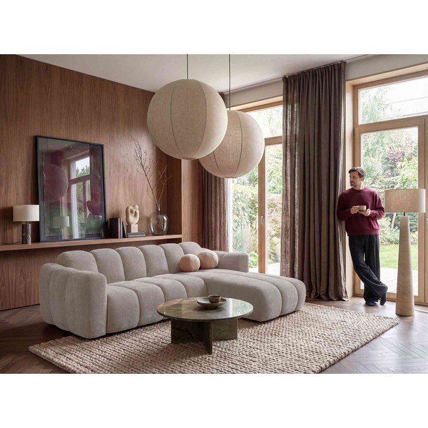 Colțar bej extensibil cu tapițerie din chenille (cu colț pe partea dreaptă) Michell – Miuform-image-4