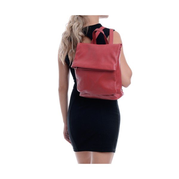 Rucsac din piele Isabella Rhea, roșu-image-2