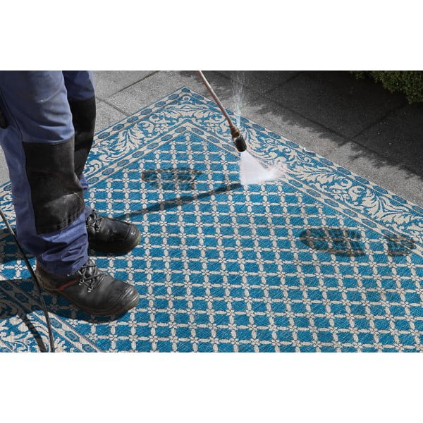 Covor adecvat pentru exterior NORTHRUGS Royal 160x230 cm, albastru - crem-image-1