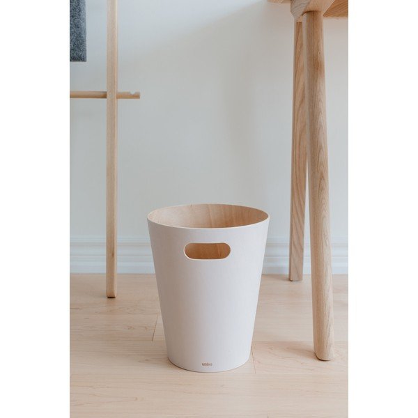 Coș de gunoi Umbra Woodrow, 7,5 l, crem-image-1