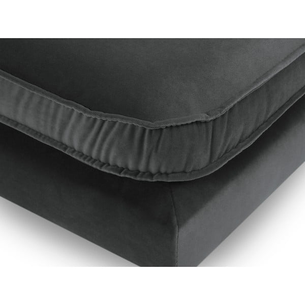 Taburet din catifea Kooko Home Lento, gri închis-image-3