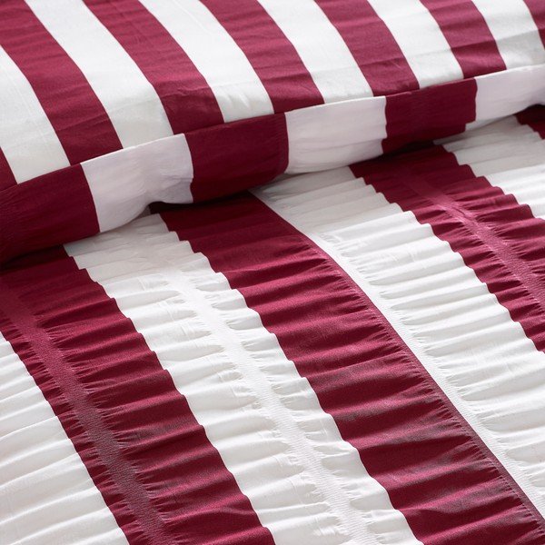 Lenjerie de pat violetă pentru pat dublu 220x230 cm Seersucker Frill Stripe – Catherine Lansfield-image-4