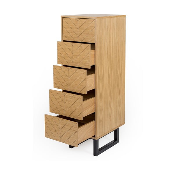 Comodă în decor de stejar Woodman Camden Narrow, 40 x 123 cm-image-3