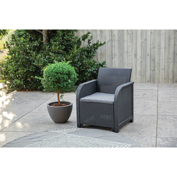 Set mobilier de grădină Keter Rosali, gri închis-image-1