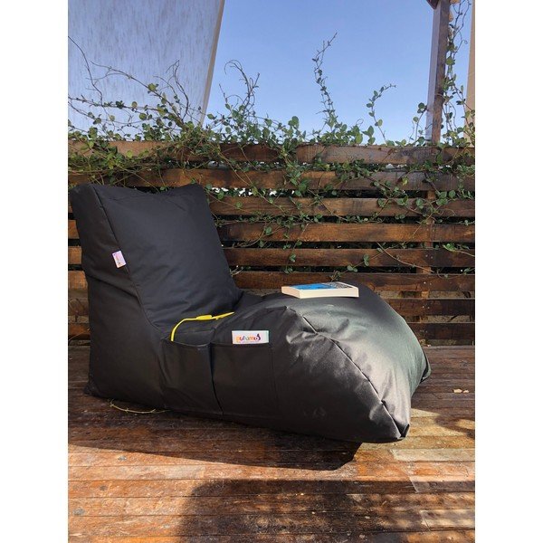 Beanbag pentru grădină negru Daybed – Floriane Garden-image-1