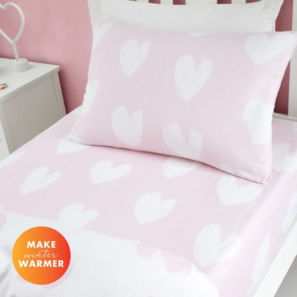 Cearceaf pentru copii din flanelă pentru pătuț 70x140 cm Hearts – Catherine Lansfield-image-3