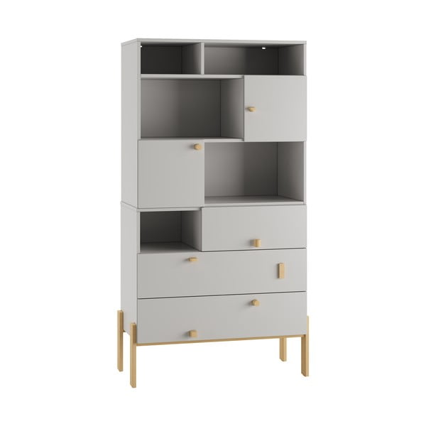 Comodă de copii gri deschis joasă 105x100 cm Cube - Pinio-image-4