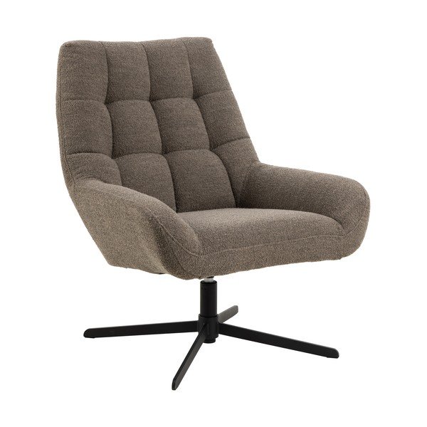 Fotoliu gri/maro cu tapițerie din țesătură bouclé Paris – Actona