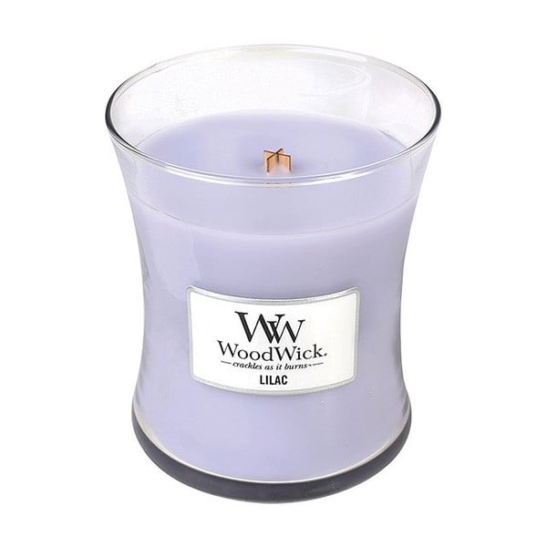 Lumânare parfumată WoodWick, aromă de liliac, 60 ore