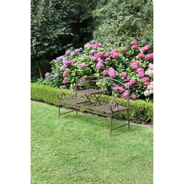 Bancă de grădină maro din metal Saket – Garden Pleasure-image-4