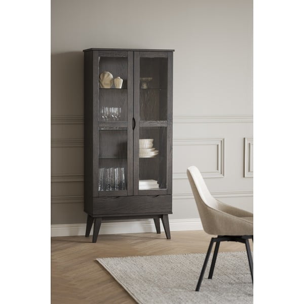 Vitrină maro cu aspect de lemn de stejar 82x185 cm Filippa – Rowico-image-1