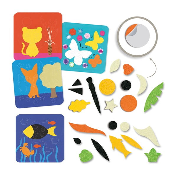 Set DIY 4 colaje cu pâslă Djeco Natural-image-1