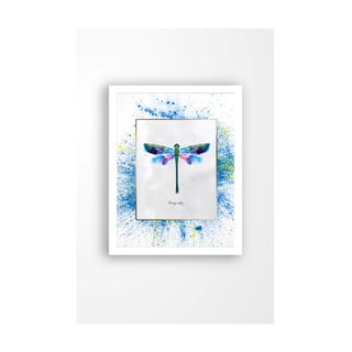 Tablou pe pânză în ramă albă Tablo Center Dragonfly, 29 x 24 cm