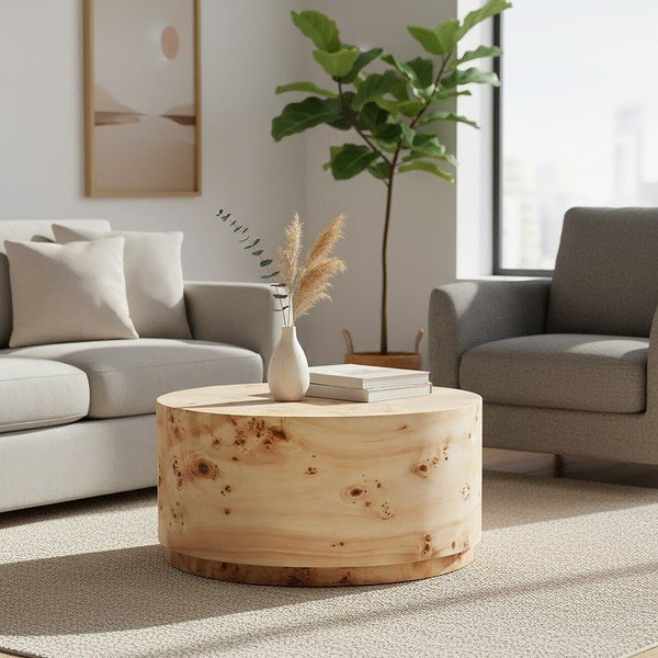 Măsuță de cafea în culoare naturală rotundă ø 80 cm Mota – Premier Housewares-image-1
