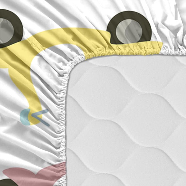 Cearșaf din bumbac pentru copii Happynois Summer Time, 140 x 70 cm-image-2