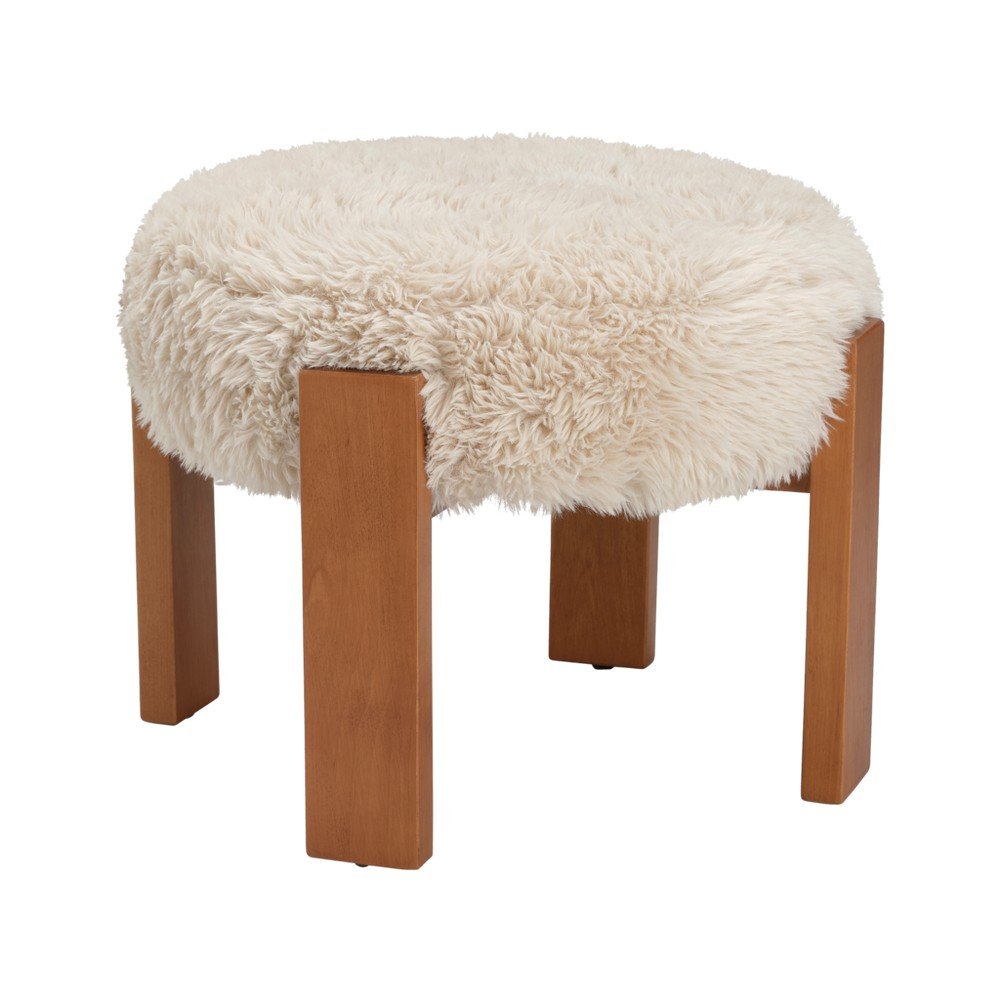 Scaun tip taburet bej tapițat Mammut – Ellos Home