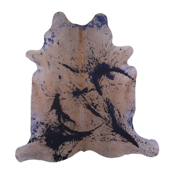 Covoraș din piele de vacă Distressed Blue, 197 x 191 cm