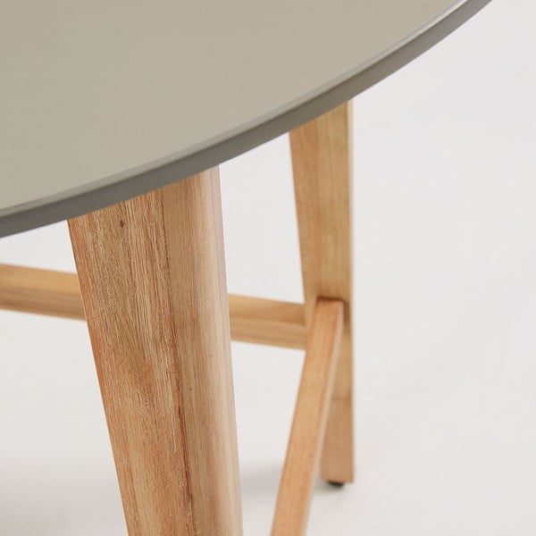 Măsuță din lem de eucalipt și policiment Kave Home Giorgia, ⌀ 70 cm-image-1