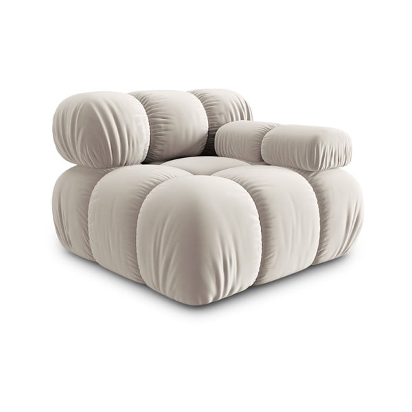 Modul pentru canapea modulară bej cu tapițerie din catifea (cu colț pe partea dreaptă) Bellis – Micadoni -image-3