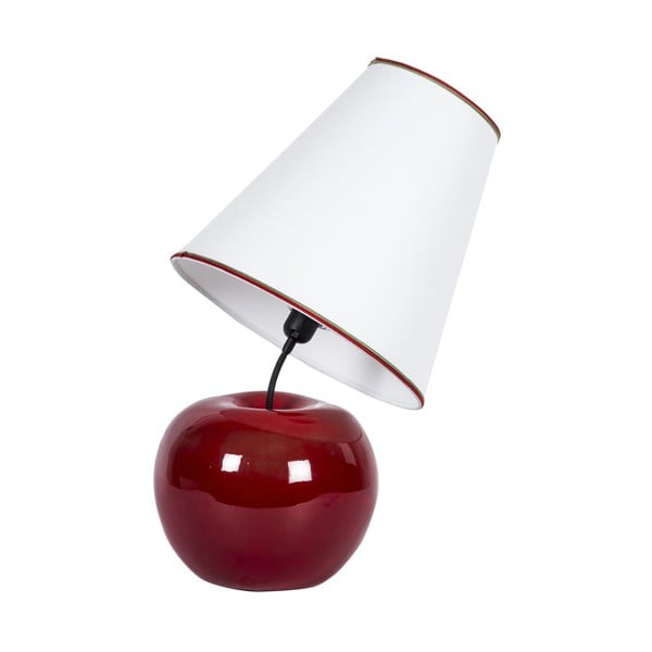Veioză din ceramică Creative Lightings Apple, alb-roșu
